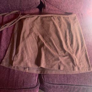 Brown hip tie skirt from shein